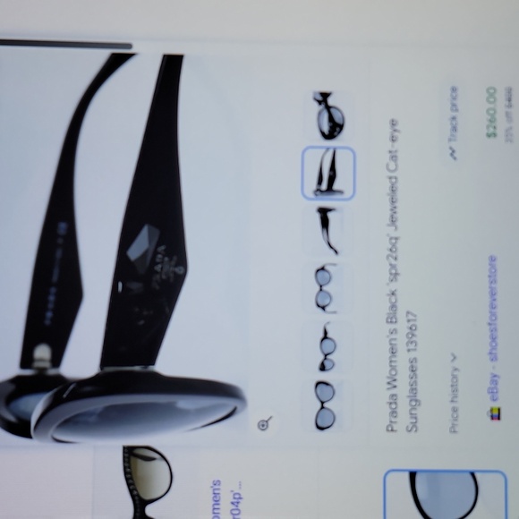 Prada Women's Black Oval Sunglasses With Black Jeweled Arms - Picture 14 of 16